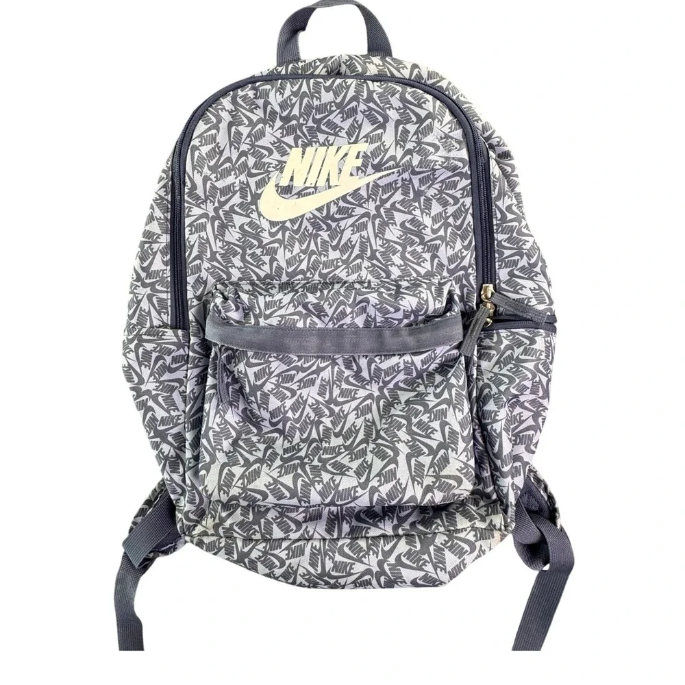 Nike‎ Heritage Backpack All Over Logo Print Grey White BA5750-036